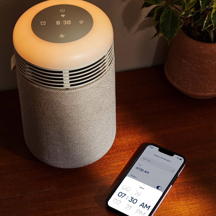 Mini Restful™ 空気清浄機 and Sunrise Clock SC9i Coastal Beige