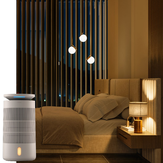 ムードライト機能で就寝前を演出するイメージ